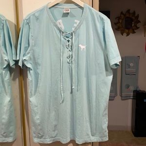 Victoria’s Secret Super Cute Baby Blue Lace Up Top